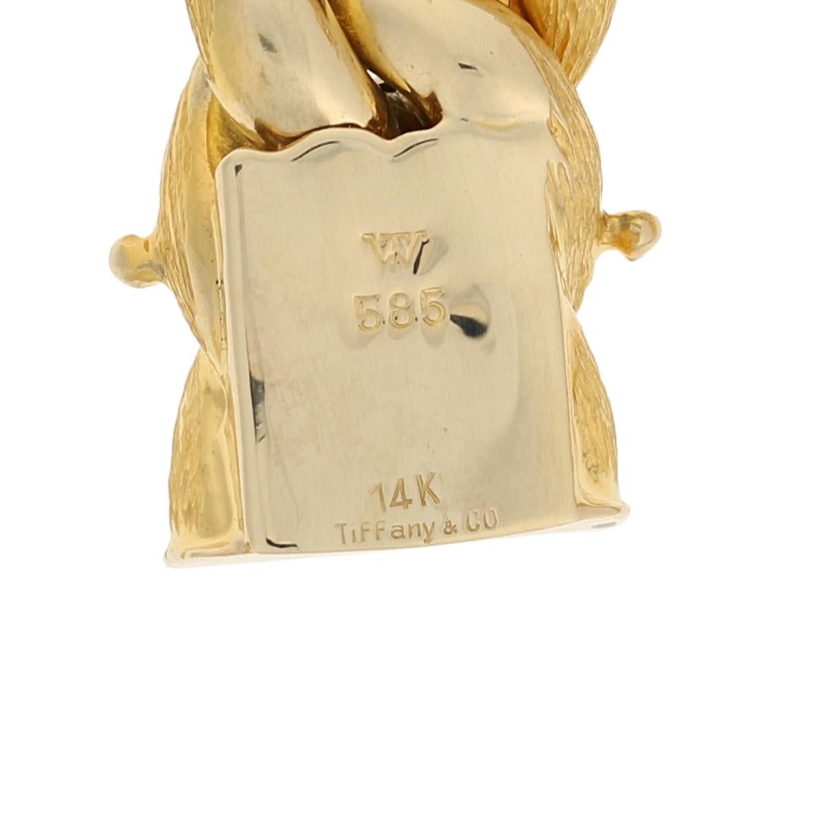 Women's Tiffany & Co. Vintage Curb Chain Bracelet, 14 Karat Yellow Gold Brushed Finish