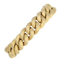 Tiffany & Co. Vintage Curb Chain Bracelet, 14 Karat Yellow Gold Brushed Finish