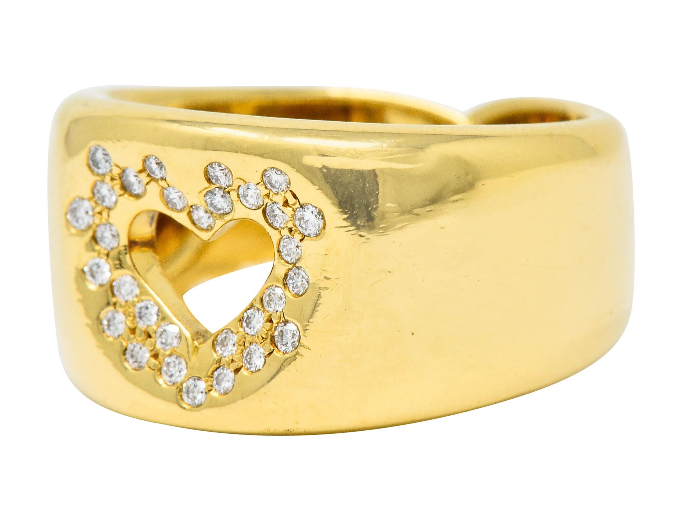 Contemporary Tiffany & Co. Vintage Diamond 18 Karat Gold Open Heart Band Ring