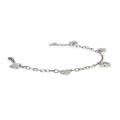 Tiffany & Co Vintage Diamond Heart Chain Charm Platinum Bracelet