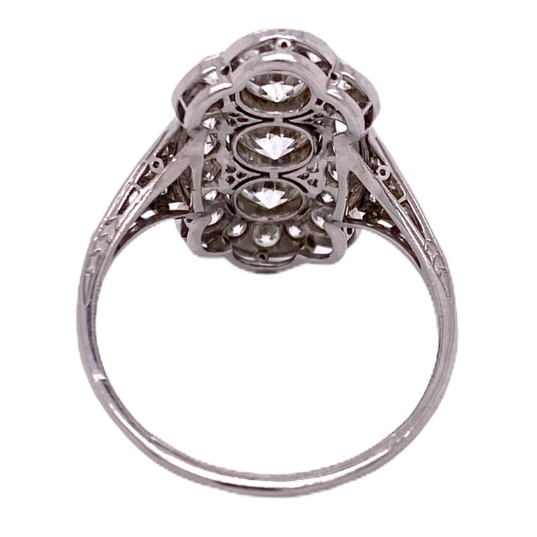 Tiffany and Co. Vintage Diamond Platinum Cocktail Ring Old European Cut ...