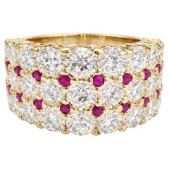 Tiffany & Co. Vintage Diamond & Ruby Band Ring – 2.00 CTW – 18K Yellow Gold