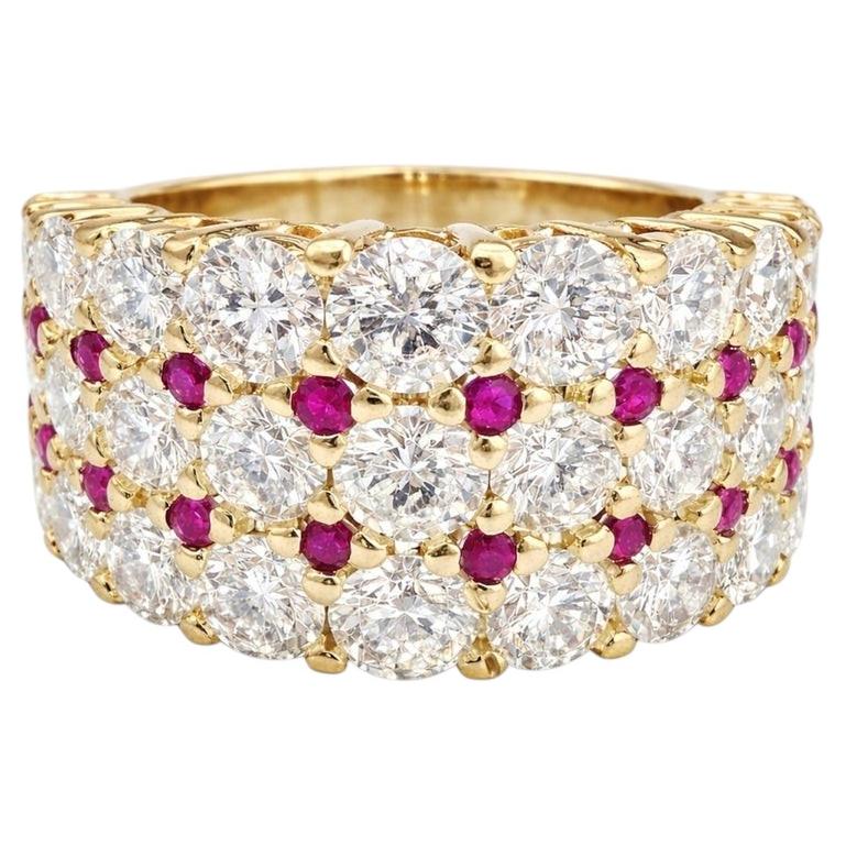 Tiffany & Co. Vintage Diamond & Ruby Band Ring – 2.00 CTW – 18K Yellow Gold