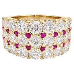 Tiffany & Co. Vintage Diamond & Ruby Band Ring – 2.00 CTW – 18K Yellow Gold