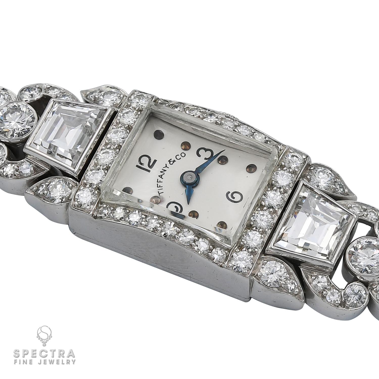 Mixed Cut Tiffany & Co. Vintage Diamond Watch, circa 1950 For Sale