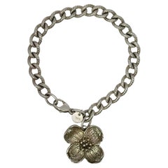 Tiffany & Co. Vintage Dogwood Flower Charm Bracelet Sterling Silver