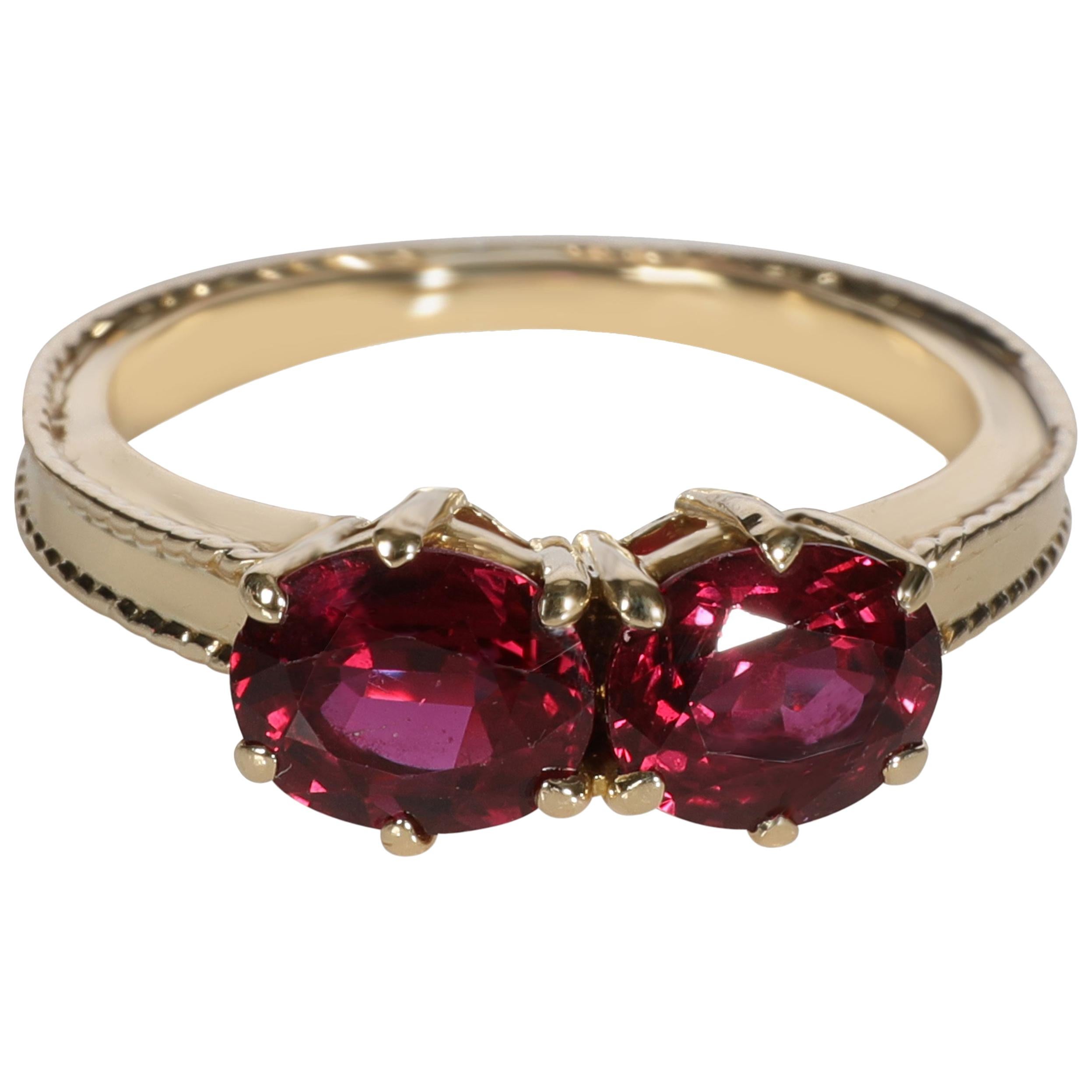 Tiffany & Co. Vintage Double Ruby Ring in 18 Karat Yellow Gold