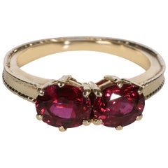 Tiffany & Co. Vintage Double Ruby Ring in 18 Karat Yellow Gold