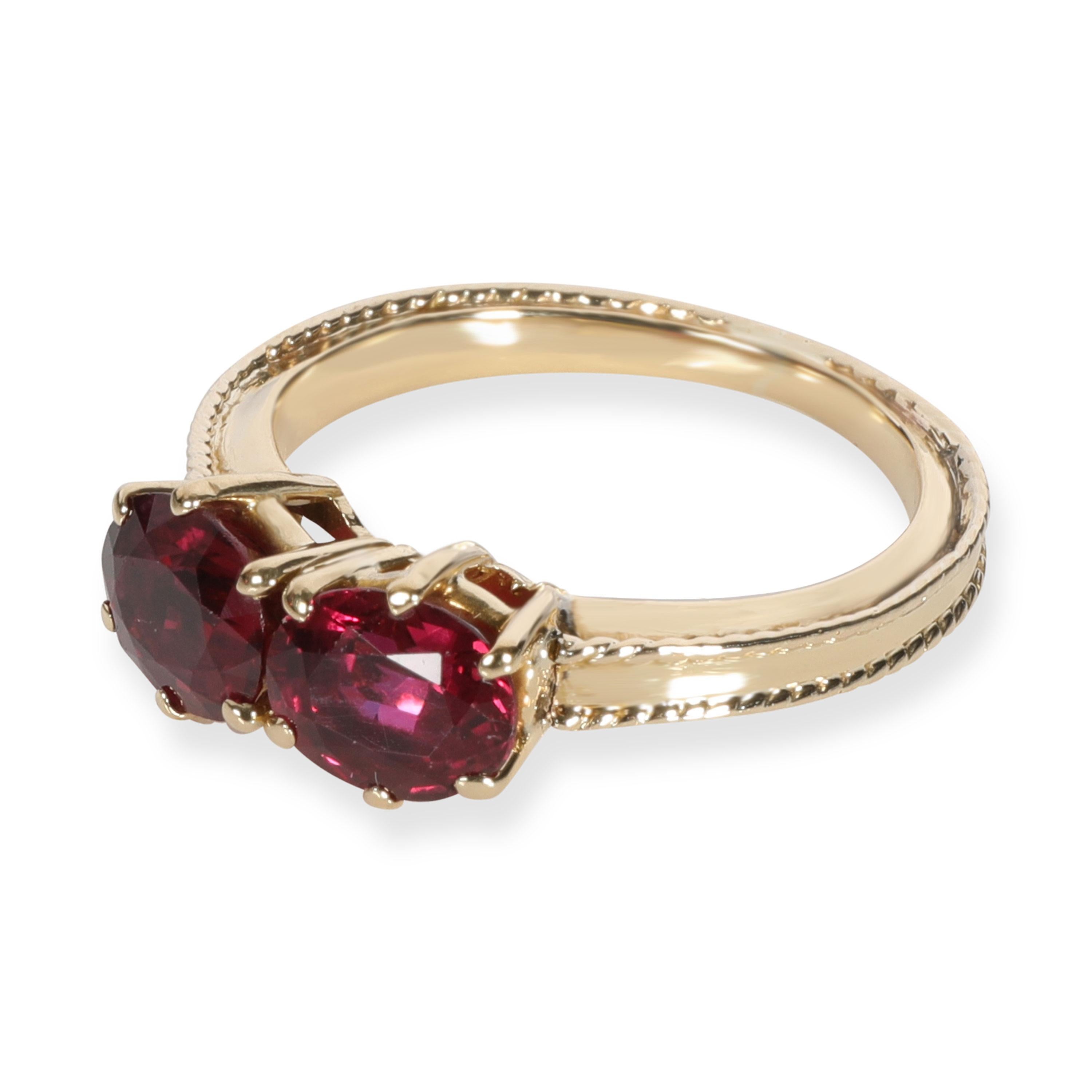 Women's Tiffany & Co. Vintage Double Ruby Ring in 18 Karat Yellow Gold