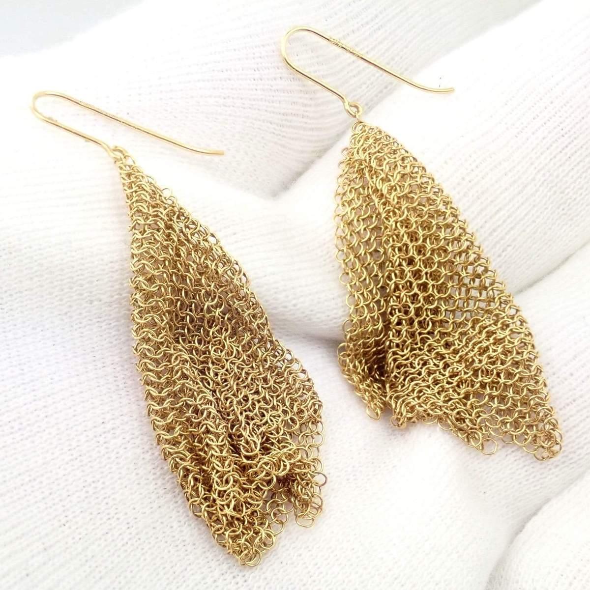 tiffany gold mesh earrings