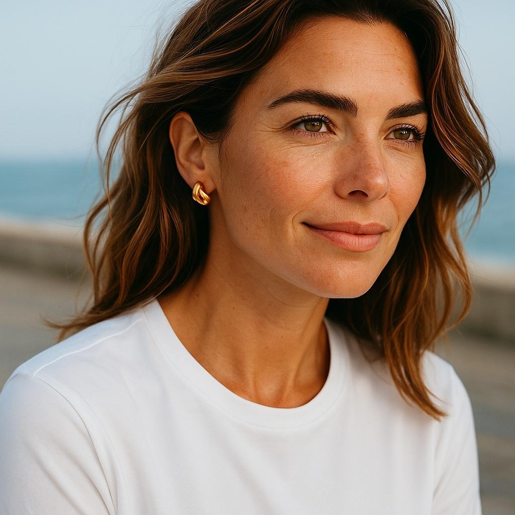 Tiffany Co Vintage Elsa Peretti  Pendientes de diseño de oro de 18 quilates de 0,50 pulgadas en venta 1