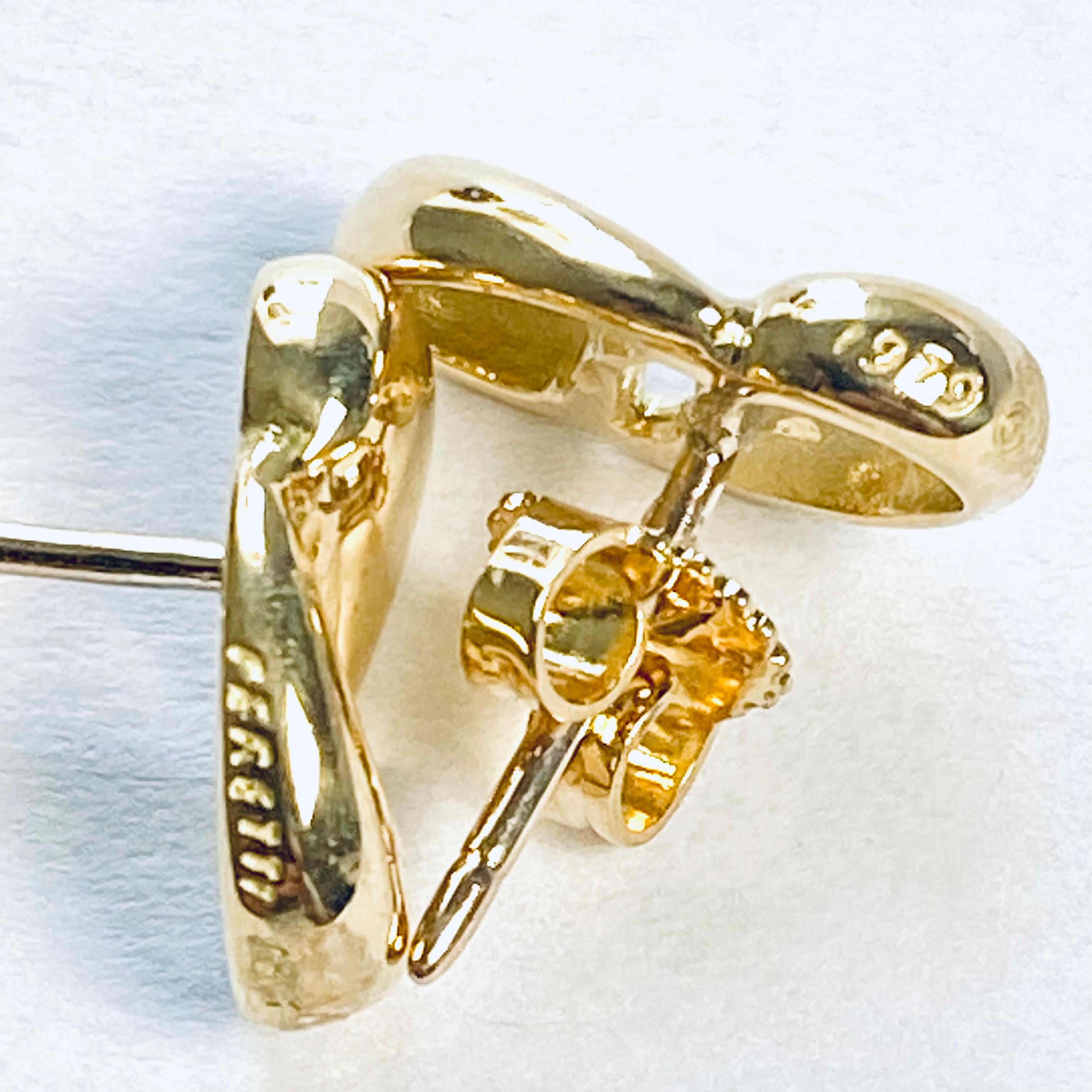 Tiffany Co Vintage Elsa Peretti  Pendientes de diseño de oro de 18 quilates de 0,50 pulgadas en venta 4