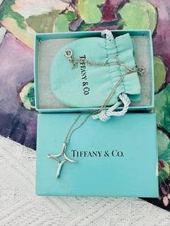 Tiffany & Co Vintage Elsa Peretti Infinity Cross Openwork Star Silver Necklace