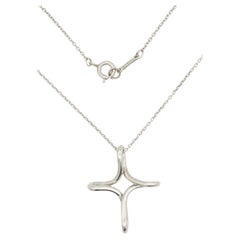 Tiffany & Co Vintage Elsa Peretti Infinity Cross Openwork Star Silver Necklace