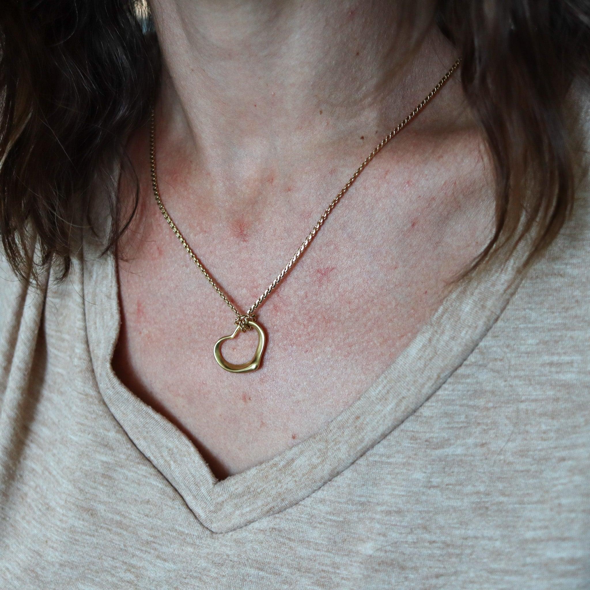 A David's star necklace designed by Elsa Peretti (1940-2021) for Tiffany & Co. 

This is a nice open-heart pendant created in New York City at Tiffany & Co. by Elsa Peretti, back in 1978-79. This is the iconic medium model crafted in solid yellow