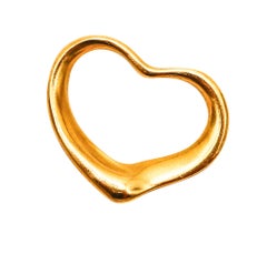 TIFFANY & CO. Vintage Elsa Peretti Medium Open Heart Pendant In 18Kt Yellow Gold