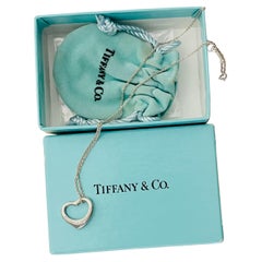 Tiffany & Co Vintage Elsa Peretti Open Heart Love 16 mm Silver Pendant Necklace