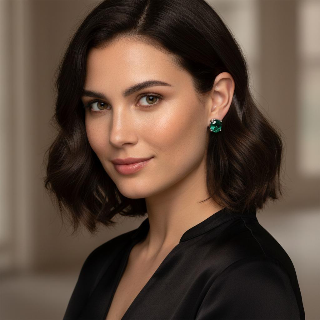 Tiffany & Co. Vintage Smaragd-Ohrringe im Zustand „Hervorragend“ im Angebot in Chicago, IL