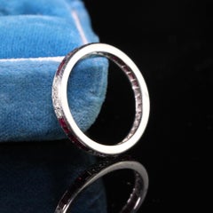 Tiffany & Co. Vintage Estate Platinum Diamond and Ruby Wedding Band