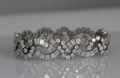 Tiffany & Co Vintage Estate Platinum Diamond Bracelet 22.7 Carats Art Deco Style