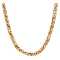 Tiffany & Co. Vintage Fancy Wheat Chain Necklace 16" - Yellow Gold 14k
