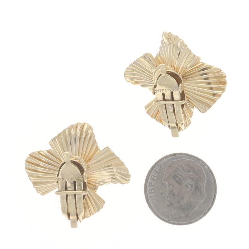 Tiffany & Co. Vintage Floral große Ohrstecker - Gelbgold 14k Clip auf im Angebot 1