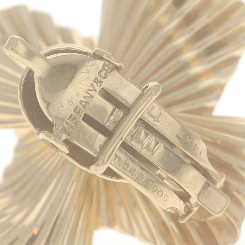 Tiffany & Co. Vintage Floral große Ohrstecker - Gelbgold 14k Clip auf im Angebot 2
