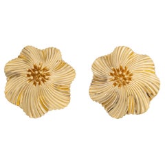 Tiffany & Co. Vintage Floral Motif Mid-Century Earrings