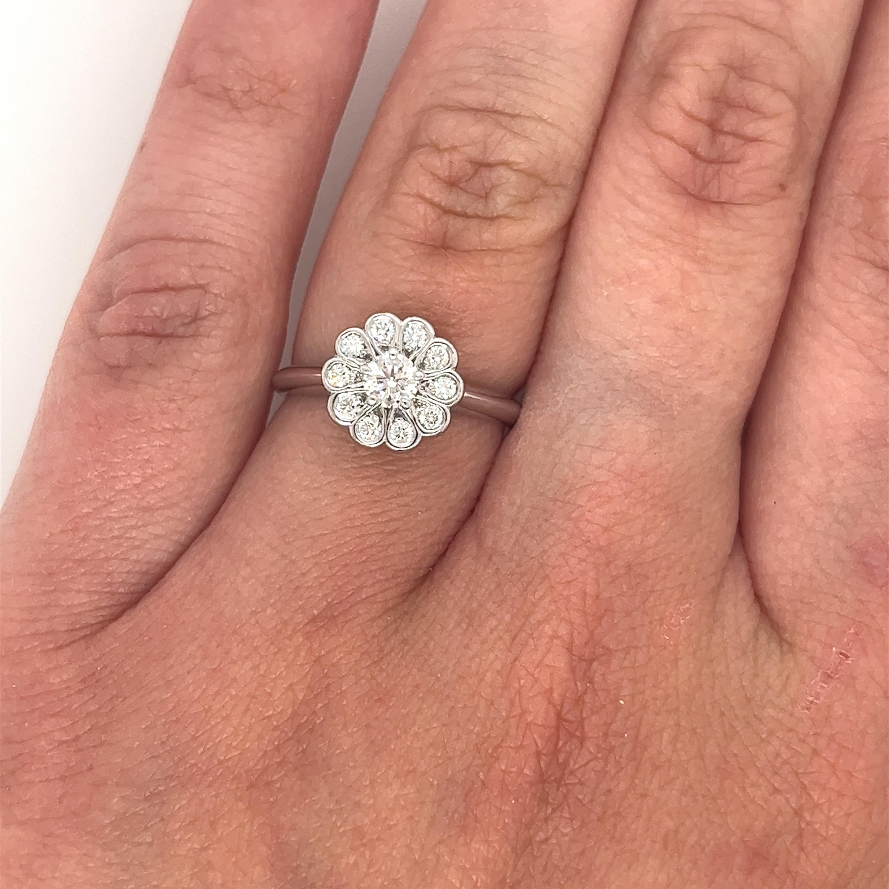 diamantring blumenform