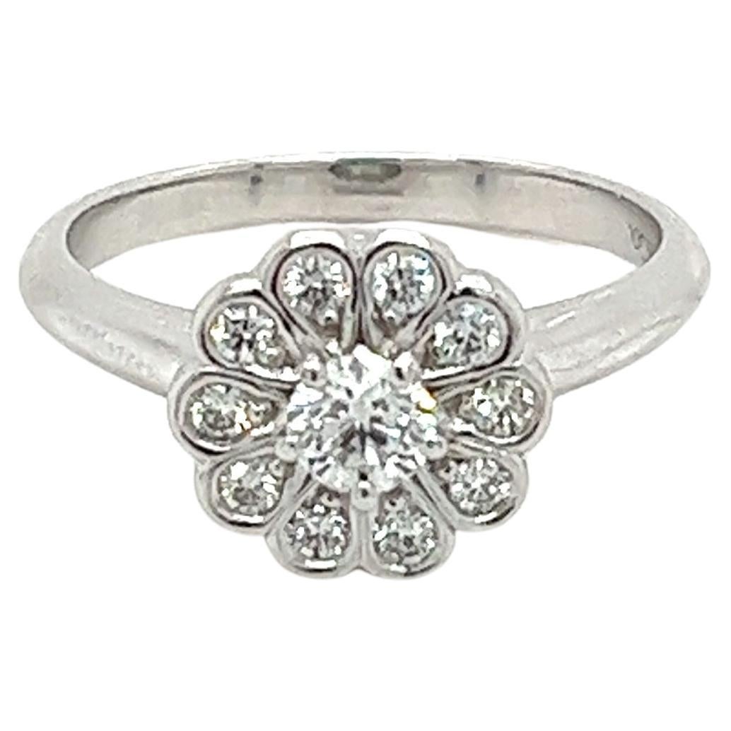 Tiffany & Co. Vintage Flower Shape Diamond Ring in Platinum Setting