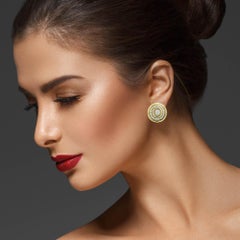 Tiffany & Co Vintage Gold and Diamond Round Circle Earclips Earrings