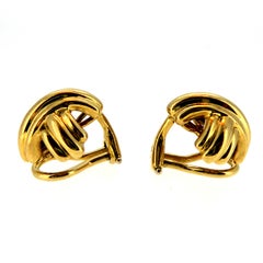 Tiffany & Co. Vintage Gold Cross Earrings, Clip on Style