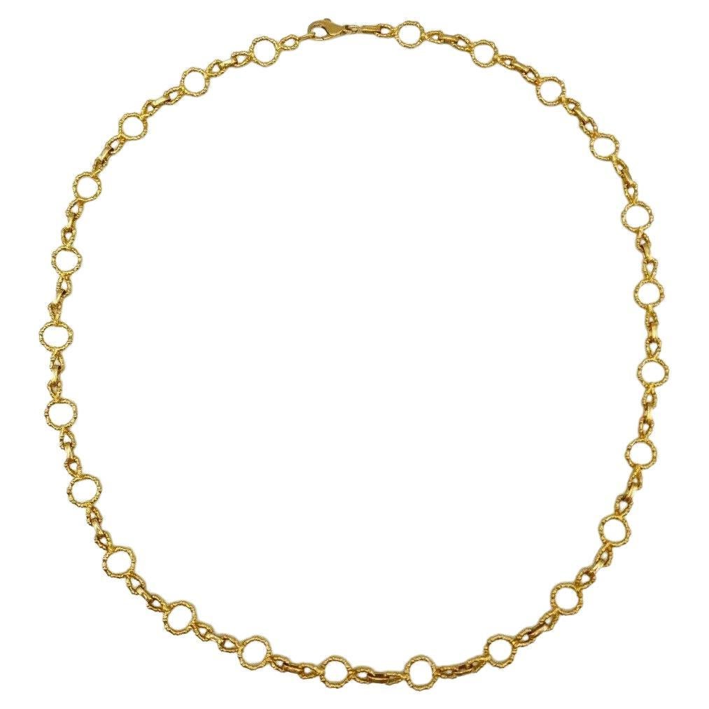 Tiffany and Co. Russian Weave Chain Link Yellow Gold Necklace at