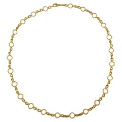 Tiffany & Co. Vintage Hammered Yellow Gold Link Chain Necklace