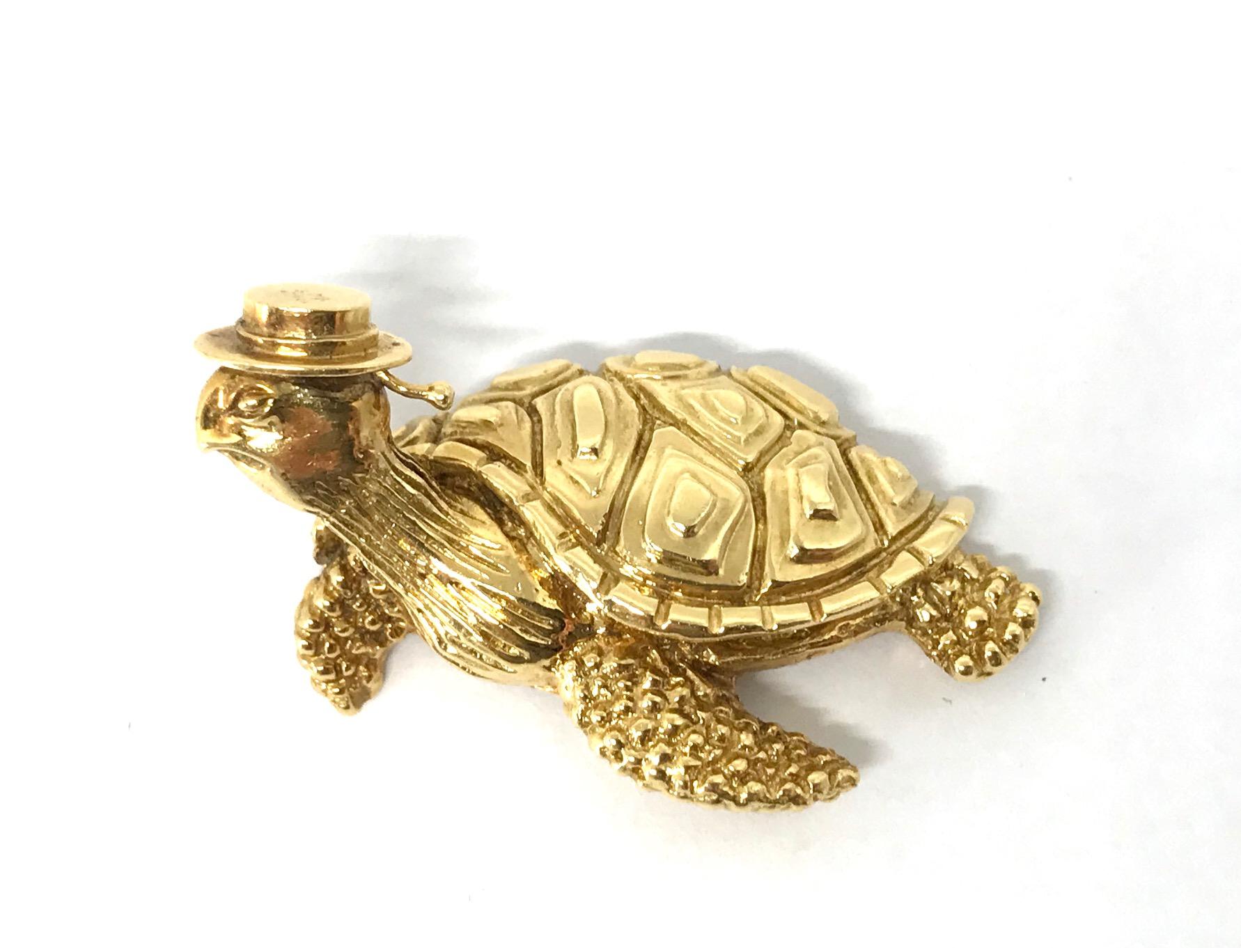 vintage turtle brooch pin