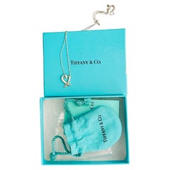 Tiffany & Co Vintage Iconic Silver Paloma Picasso Ribbon Heart Cross Necklace