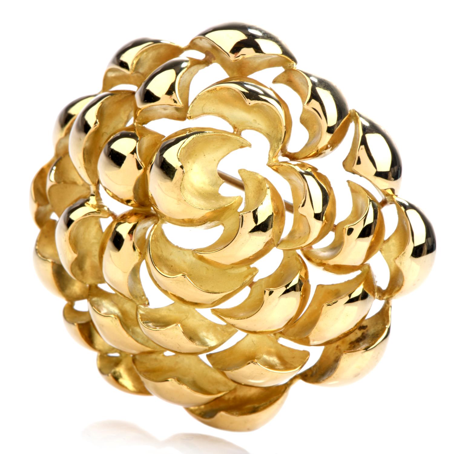 Let's Recognize the excellent Polished Finish and one of a Kind style from Tiffany & Co!

Italian Made, Crafted in Solid 18K Yellow Gold,

this piece has been masterfully & Delicately created with a swirl of Gold Petals, 

This is the perfect