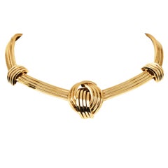 Tiffany & Co. Vintage Knot 14K Gold Statement Choker Necklace