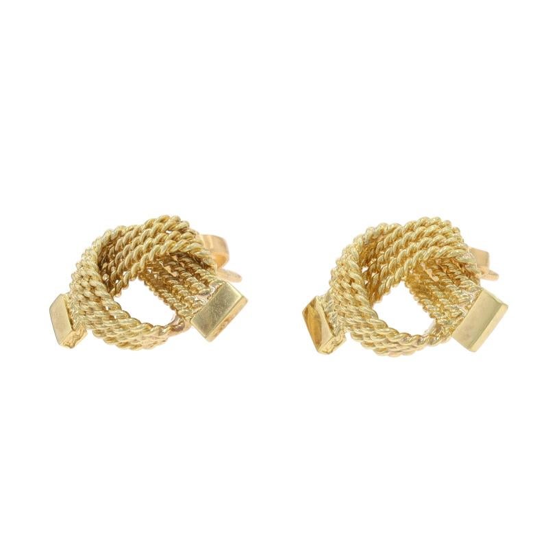 Tiffany & Co. Vintage Knot Seil strukturierte Detaillierung Ohrstecker Gelbgold 14k im Zustand „Hervorragend“ im Angebot in Greensboro, NC