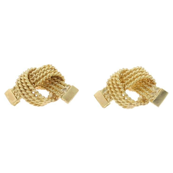 Tiffany & Co. Boucles d'oreilles Vintage Knot Rope Textured Detailing Boucles d'oreilles or jaune 14k