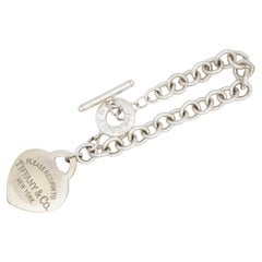 Tiffany & Co Vintage Large Heart Please Return To Toggle Bracelet 925 Silver