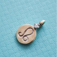 Tiffany & Co. Vintage Leo Zodiac Diamond Pendant in 14K Yellow Gold