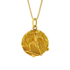 Tiffany & Co. Vintage Libra Zodiac Gold Pendant Necklace