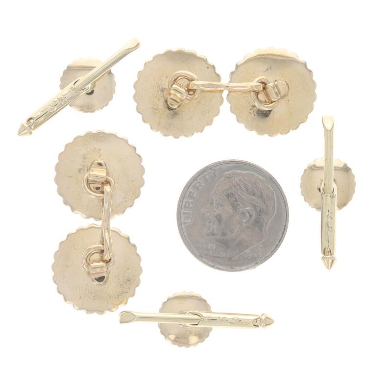 Tiffany & Co. Vintage Men's Tuxedo Set Yellow Gold 14k Cufflinks & 3 Shirt Studs For Sale 4