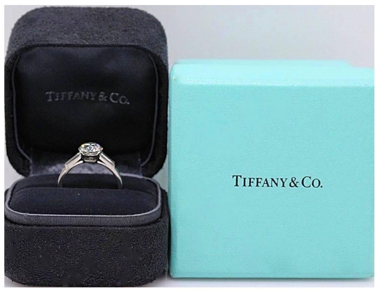Old European Cut Tiffany & Co. Vintage Old Cut Diamond Engagement Ring with Baguettes 1.72 Ctw For Sale