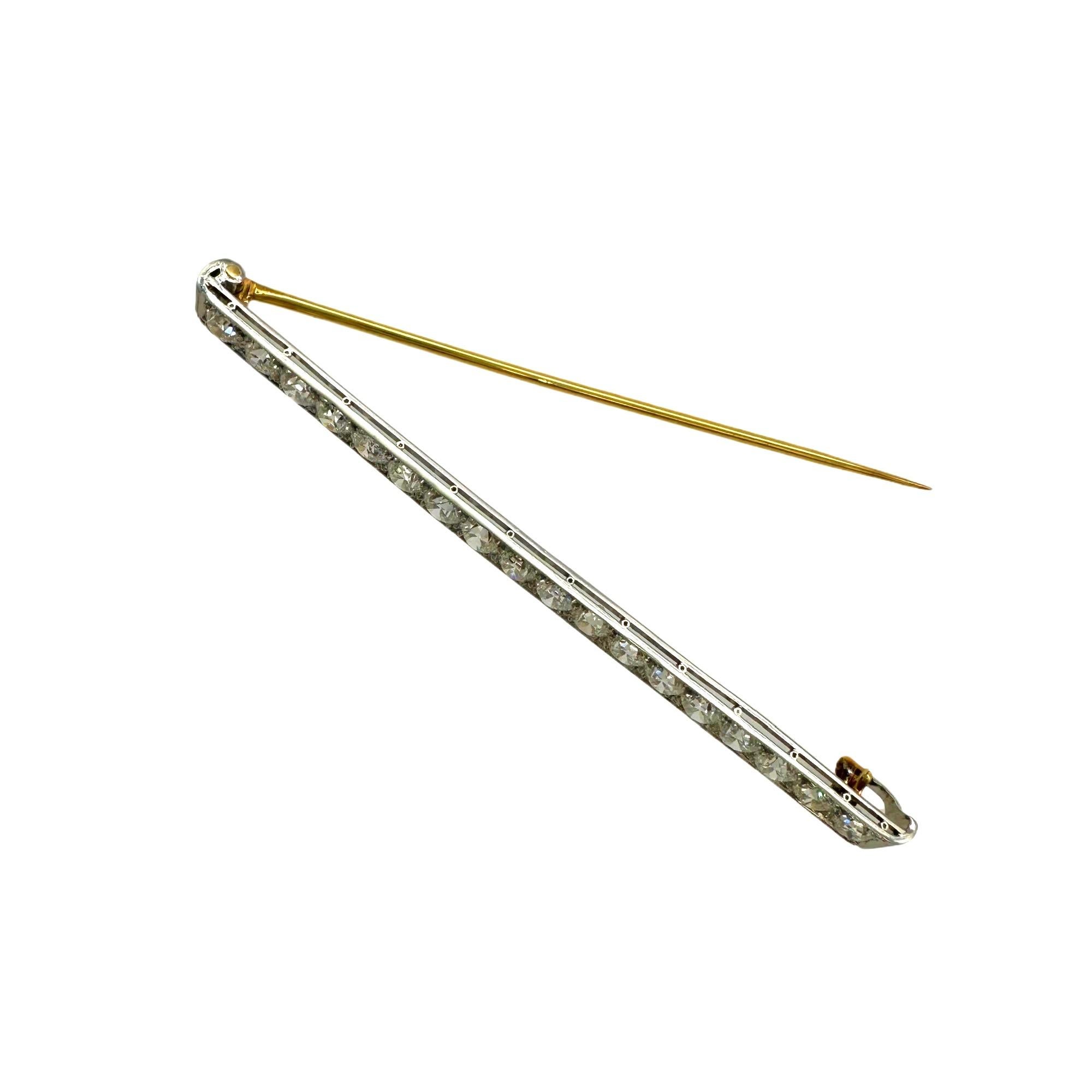 Art Deco Tiffany & Co Vintage Diamond Platinum Pin Brooch Old European Cuts 4.60 tcw For Sale