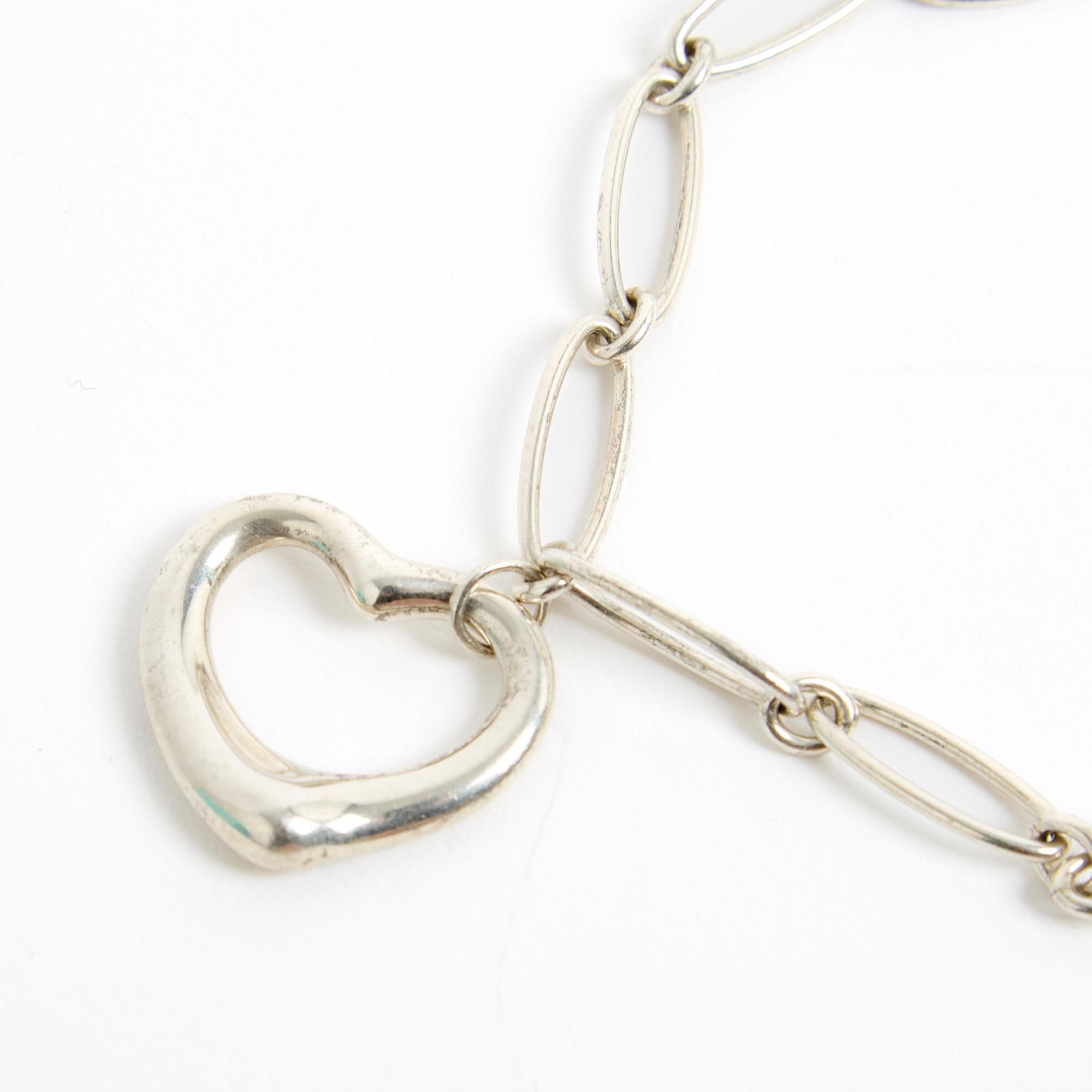Women's or Men's Tiffany & Co vintage Open Heart Silver bracelet by Elsa Peretti For Sale
