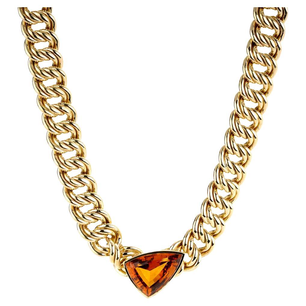 Tiffany & Co. Vintage Paloma Picasso Citrine Necklace Yellow Gold