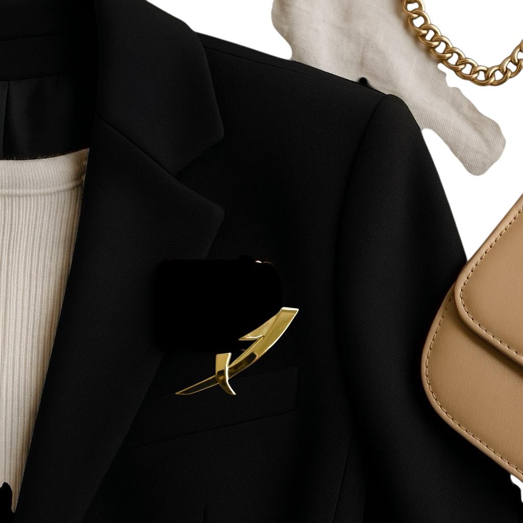 Tiffany Co Vintage Paloma Picasso Seltene modernistische 1,60 Zoll 18 Karat Gold Brosche, Vintage (Zeitgenössisch) im Angebot