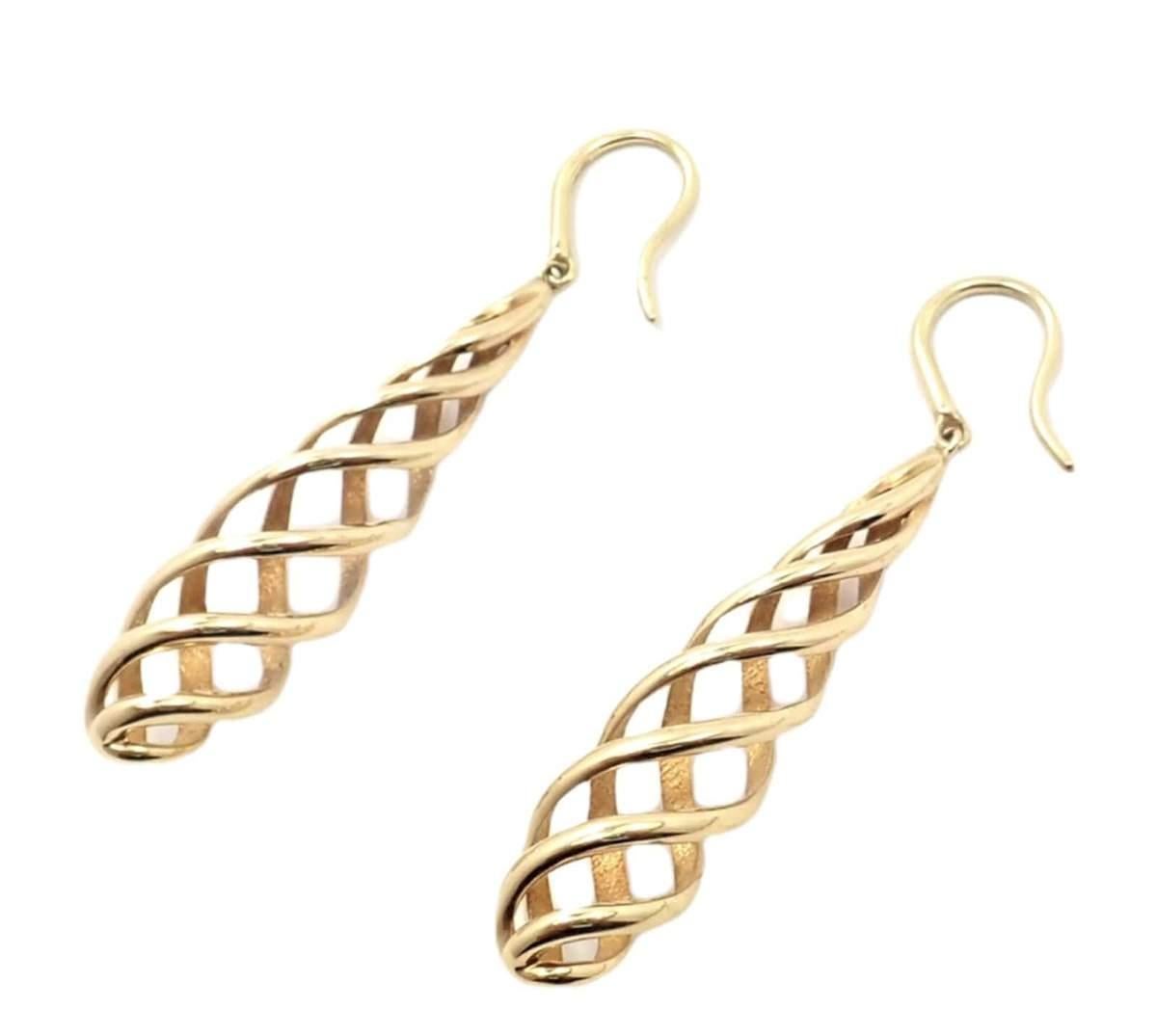 Tiffany & Co Vintage Paloma Picasso Spiral Shell Yellow Gold Earrings 1